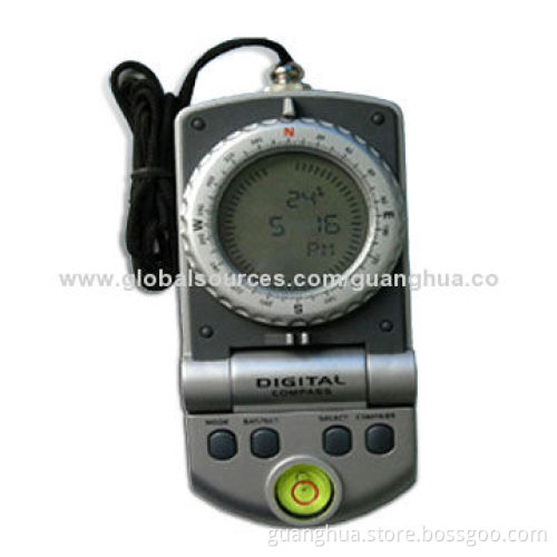 Pocket compass with thermometer and back-light